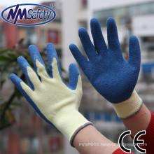 NMSAFETY 10 gauge cotton glove with latex girp work glove safety hand gloves